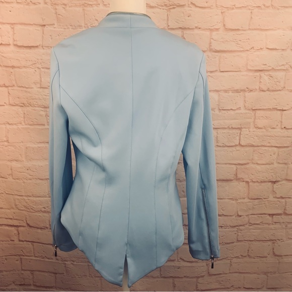 Mark Zunino womens blue blazer jacket career zipper size 12 - Picture 7 of 9